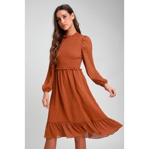 LULUS Medium Burnt Orange Dress